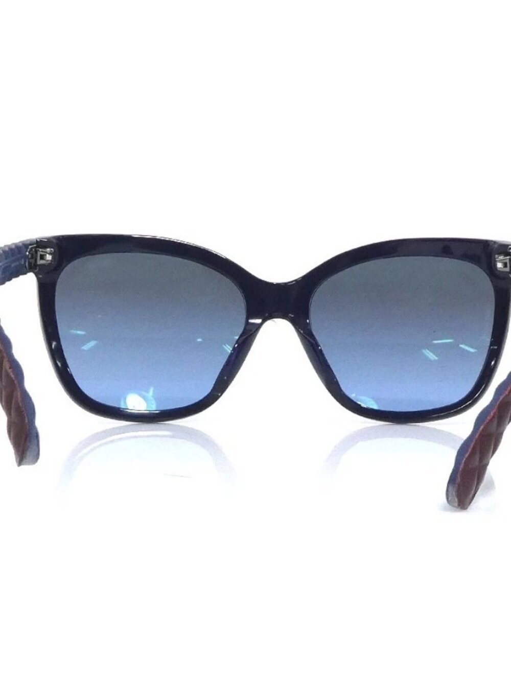 Auth CHANEL CC Logo Sunglasses Navy/Burgundy Plastic - e61907i - Picture 5 of 11